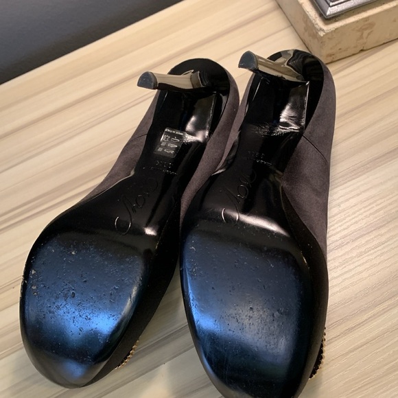 Roger Vivier Paris Black Satin Limelight Buckle Embellished Platform Pumps - Picture 6 of 13